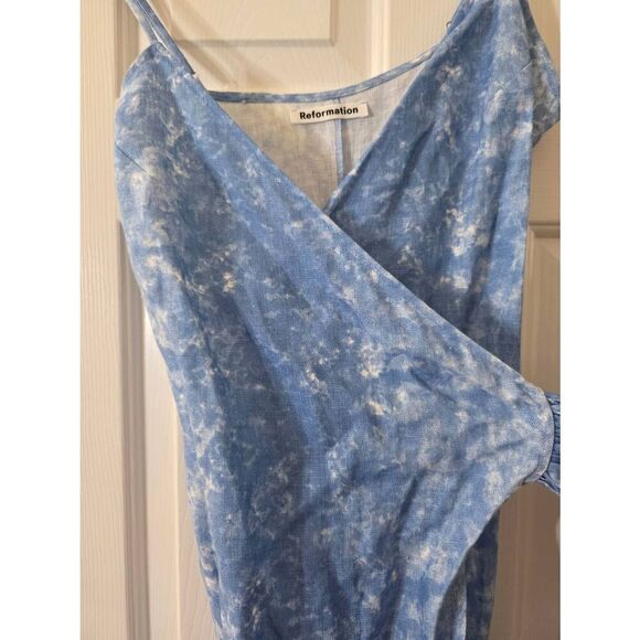 Reformation Court Linen Wrap Dress Sz XS NWOT - Picture 12 of 13